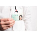 Azonosítókártya-tartó, műanyag, nyitott, fekvő, 54x85 mm, DJOIS