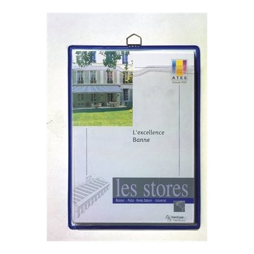 Prospektustartó fém tartófüllel, függő, A4, álló, DJOIS, kék