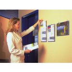 Prospektustartó fém tartófüllel, függő, A4, álló, DJOIS, kék