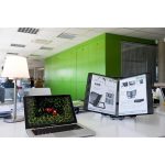 Bemutatótábla tartó, asztali, A4, 10 db bemutatótáblával, DJOIS "Veo", ezüst-fekete