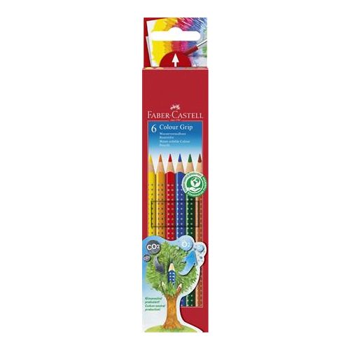 Színes ceruza készlet, háromszögletű, FABER-CASTELL "Grip 2001", 6 különböző szín