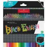 Színes ceruza készlet, háromszögletű, FABER-CASTELL "Black Edition",  100 különböző szín