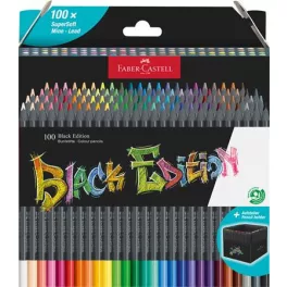   Színes ceruza készlet, háromszögletű, FABER-CASTELL "Black Edition",  100 különböző szín