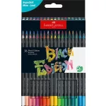 Színes ceruza készlet, háromszögletű, FABER-CASTELL "Black Edition",  36 különböző szín