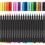 Ecsetirón készlet, FABER-CASTELL "Black Edition", 20 különböző szín
