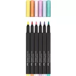 Ecsetirón készlet, FABER-CASTELL "Black Edition", 6 különböző pasztell szín