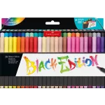 Ecsetirón készlet, tartóval, FABER-CASTELL "Black Edition", 50 különböző szín