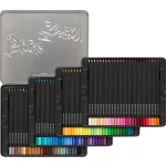 Színes ceruza készlet, háromszögletű, fémdobozban, FABER-CASTELL "Black Edition", 100 különböző szín