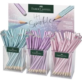   Grafitceruza display, B, háromszögletű, FABER-CASTELL "Sparkle", metál színek