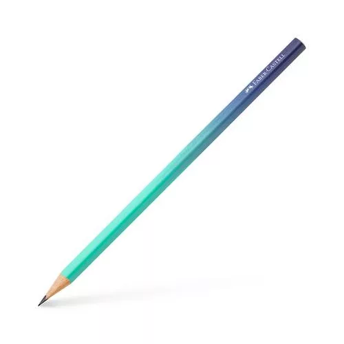 Grafitceruza, B, háromszögletű, FABER-CASTELL "Flow", türkiz-kék