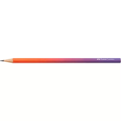 Grafitceruza, B, háromszögletű, FABER-CASTELL "Flow", piros-lila