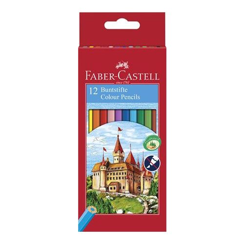 Színes ceruza készlet, hatszögletű, FABER-CASTELL "Classic", 12 különböző szín