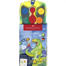   Vízfesték, 12 darabos, összeilleszthető, FABER-CASTELL, dinoszaurusz
