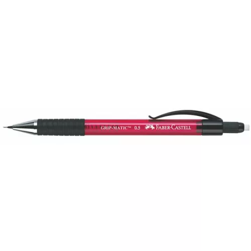 Nyomósirón, 0,5 mm, FABER-CASTELL "Grip Matic 1375", piros