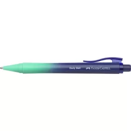   Golyóstoll, 1 mm, XB, nyomógombos, türkiz-kék tolltest, FABER-CASTELL "Daily Ball Flow", kék