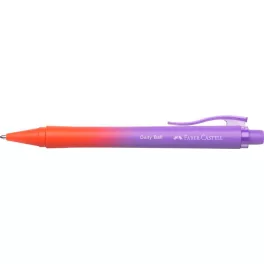   Golyóstoll, 1 mm, XB, nyomógombos, piros-lila tolltest, FABER-CASTELL "Daily Ball Flow", kék