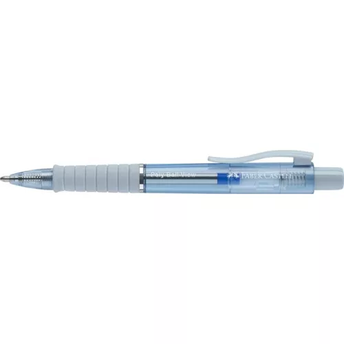 Golyóstoll, 1 mm, XB, nyomógombos, égkék testszín, FABER-CASTELL "Poly Ball View Aurora", kék