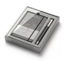   Golyóstoll és jegyzettömb szett, díszdoboz, FABER-CASTELL "Ambition", fekete