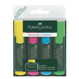   Szövegkiemelő készlet, 1-5 mm, FABER-CASTELL, "Textliner 48", 4 különböző szín
