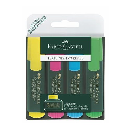 Szövegkiemelő készlet, 1-5 mm, FABER-CASTELL, "Textliner 48", 4 különböző szín