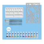 Akvarell festékkészlet, tubusos, kiegészítőkkel, FABER-CASTELL "Creative Studio", 12 különböző szín