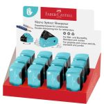 Hegyező display, kétlyukú, tartályos, balkezes, FABER-CASTELL "Sleeve", türkíz