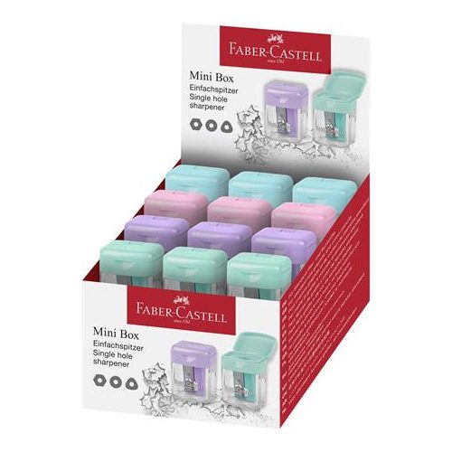 Hegyező, egylyukú, tartályos, display, FABER-CASTELL, pasztell színek