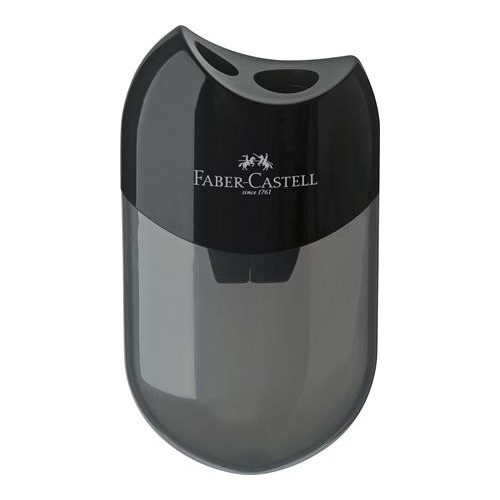 Hegyező, kétlyukú, tartályos, FABER-CASTELL, fekete