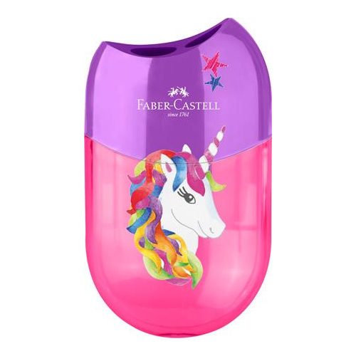Hegyező display, kétlyukú, tartályos,  FABER-CASTELL, unikornis