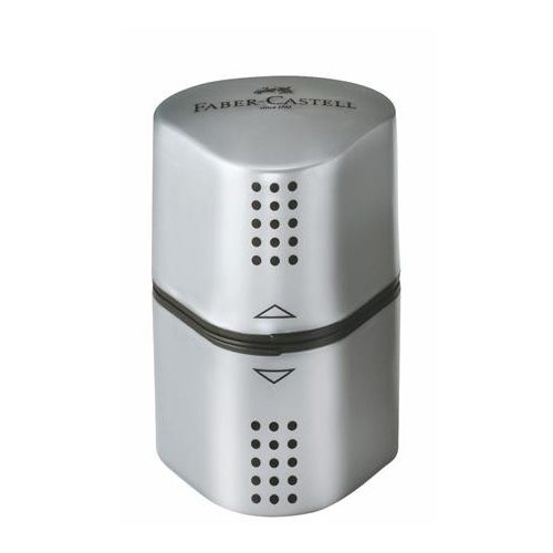 Hegyező, háromlyukú, FABER-CASTELL "Grip 2001 Trio", szürke