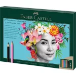Színes- és grafitceruza készlet, FABER-CASTELL "Polychromos & Pitt Graphite Matt" , 23 db-os szett