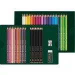 Színes- és grafitceruza készlet, FABER-CASTELL "Polychromos & Pitt Graphite Matt" , 50 db-os szett
