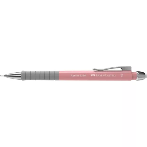 Nyomósirón, 0,5 mm, pasztell rózsaszín tolltest, FABER-CASTELL "Apollo 2325"
