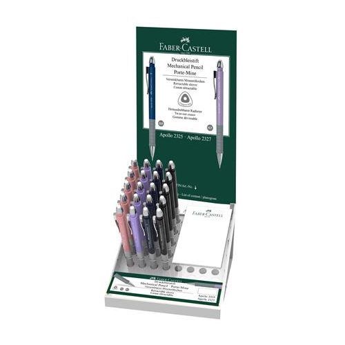 Nyomósirón display, 0,5 mm, FABER-CASTELL "Apollo", pasztell színek