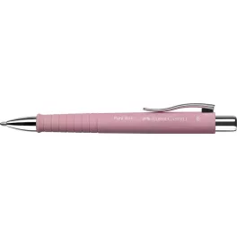   Golyóstoll, 0,7 mm, nyomógombos, rózsaszín tolltest, FABER-CASTELL "Poly Ball", kék