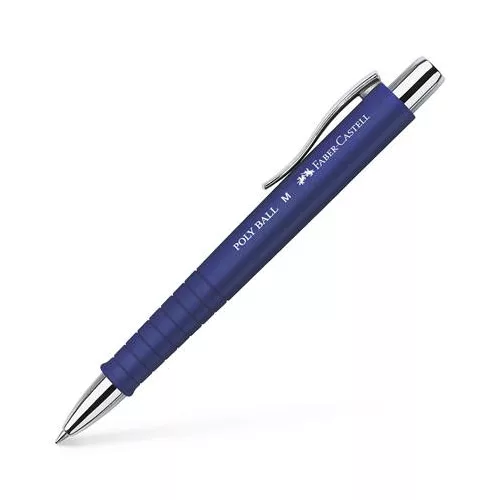 Golyóstoll, 0,5 mm, nyomógombos, kék tolltest, FABER-CASTELL "Poly Ball", kék