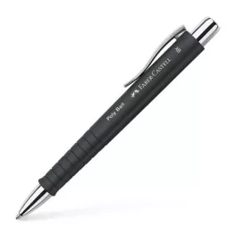   Golyóstoll, 0,7 mm, nyomógombos, feketek tolltest, FABER-CASTELL "Poly Ball", kék