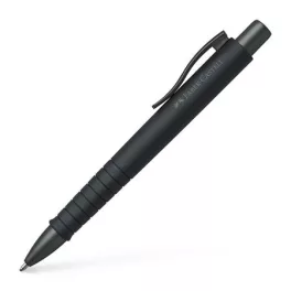   Golyóstoll, 0,7 mm, nyomógombos tolltest, fekete tolltest, FABER-CASTELL "Poly Ball Urban", kék