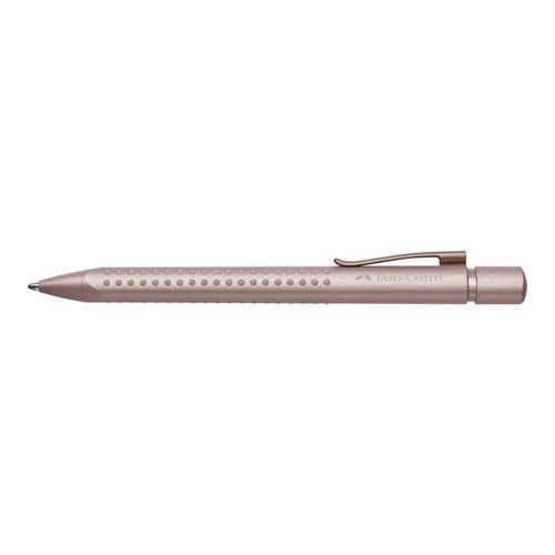 Golyóstoll, 0,5 mm, nyomógombos, rózsaszín tolltest, FABER-CASTELL "Grip 2010-M", kék