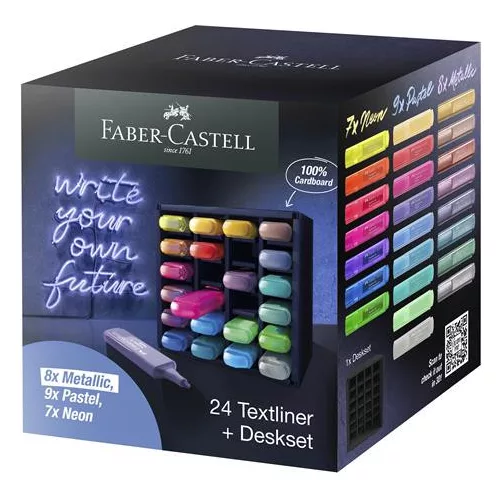 Szövegkiemelő készlet, 1-5 mm, FABER-CASTELL "1546", 24 különböző szín