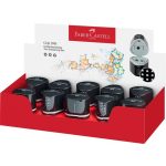 Hegyező display, háromlyukú, tartályos, FABER-CASTELL "Grip 2001 Trio", fekete