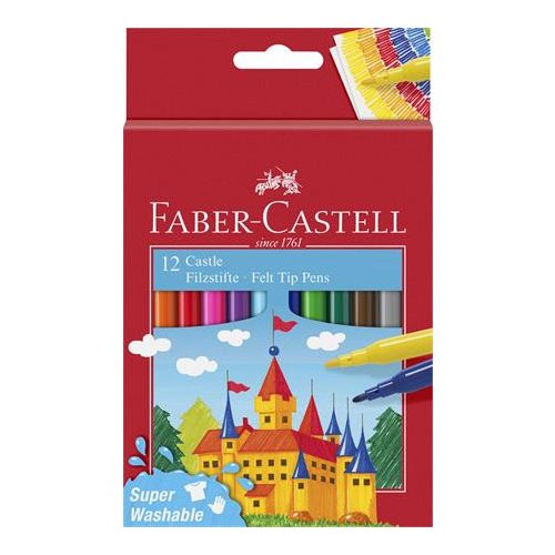 Filctoll készlet, FABER-CASTELL, 12 különböző szín"Castle"