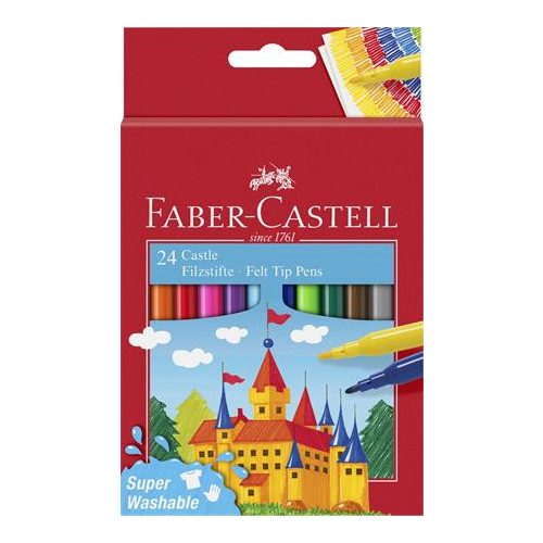 Filctoll készlet, FABER-CASTELL, 24 különböző szín "Castle"