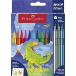 Filctoll készlet, FABER-CASTELL "Dinoszaurusz" 10 különböző szín + 3 metál