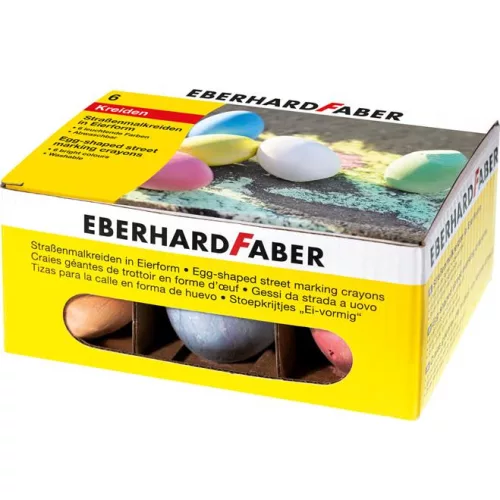 Aszfaltkréta, tojás alakú, EBERHARD FABER, 6 különböző szín