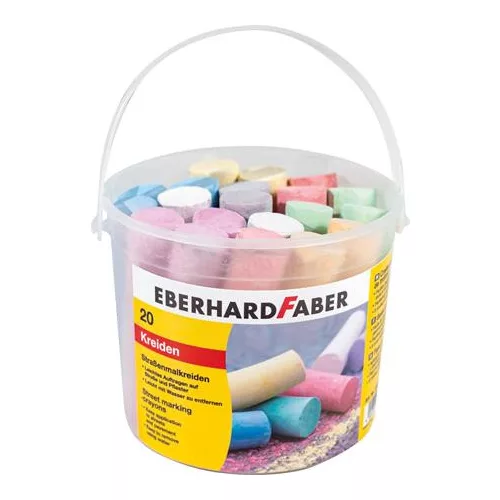 Aszfaltkréta, 20 darabos,  EBERHARD FABER, 8 különböző szín