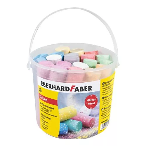 Aszfaltkréta, 20 darabos,  EBERHARD FABER, 6 csillámos szín