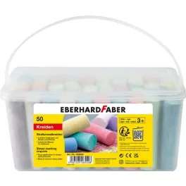   Aszfaltkréta, 50 darabos,  EBERHARD FABER, 8 különböző szín