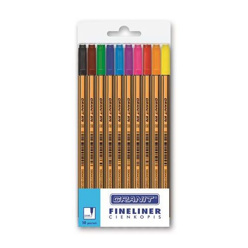 Tűfilc készlet, 0,4 mm, GRANIT "C970", 10 különböző szín
