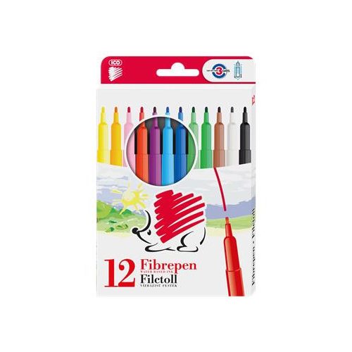 Filctoll készlet, 1 mm, ICO "Süni 300", 12 különböző szín